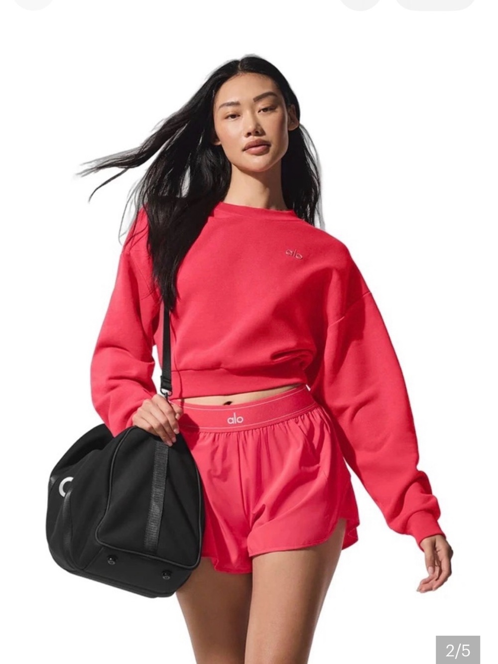 ALO Cropped sweatshirt and shorts set